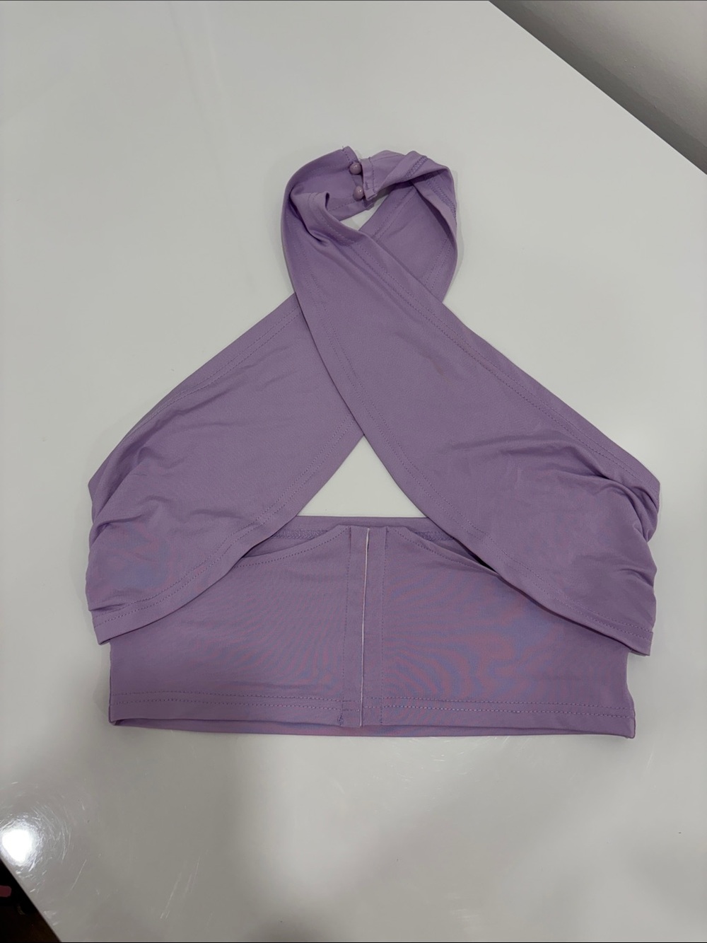 SHEIN Lilac Crisscross Halter Bralette
